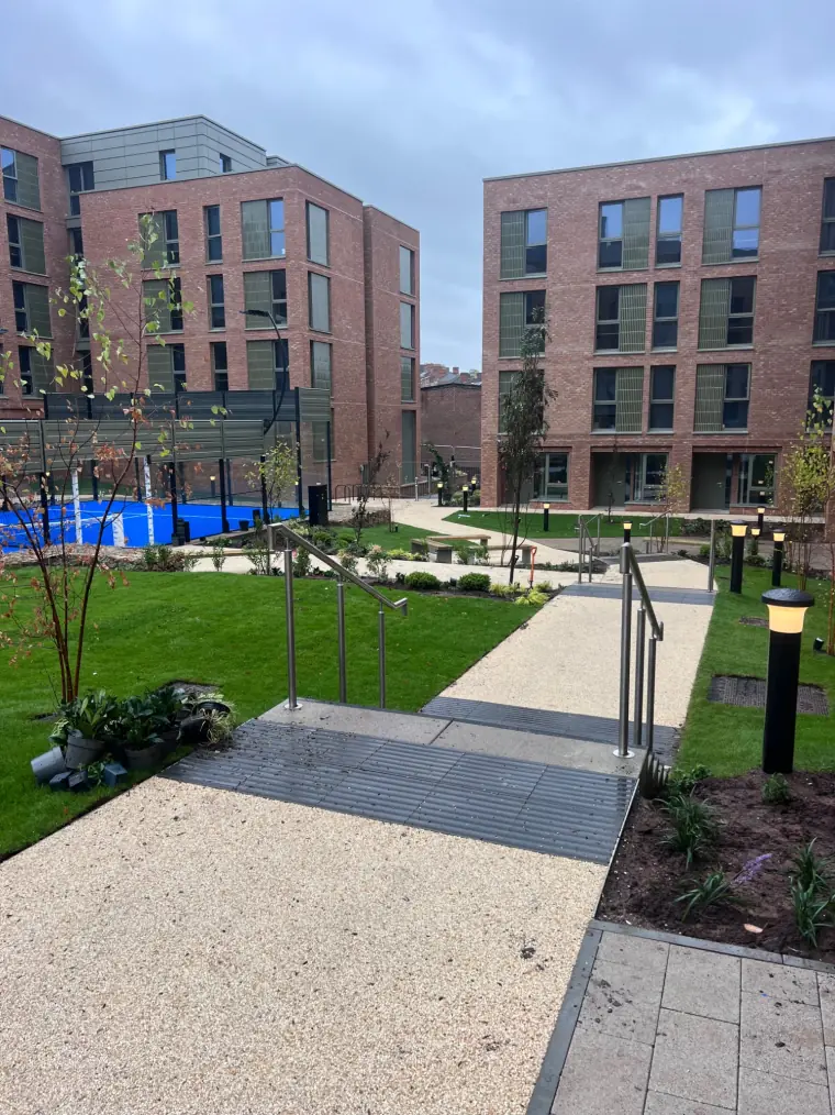 Resin bound communal walkways on a residential development